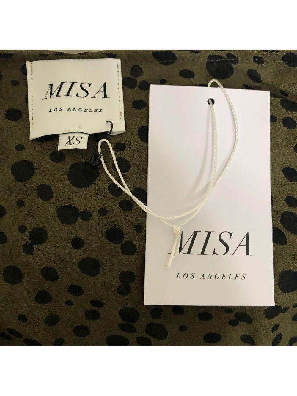 Misa LosAngeles Dress chiffon Green Dot Ruffle whimsigoth fairy festival boho XS - Picture 8 of 8
